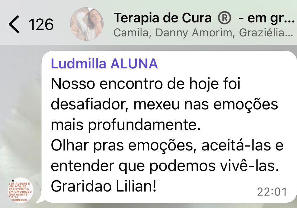 Depoimento 5 — Mexeu nas emoções mais profundas.