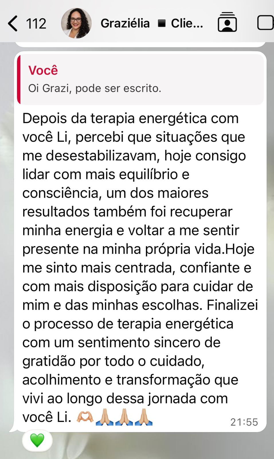 Depoimento de Graziélia