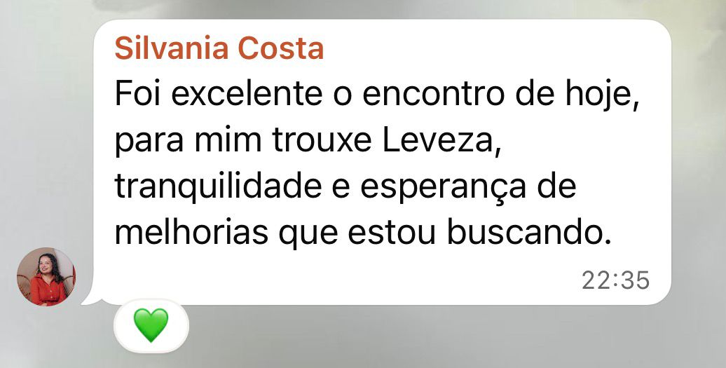 Depoimento 9 — Leveza, tranquilidade e esperança de melhorias. — Silvania Costa